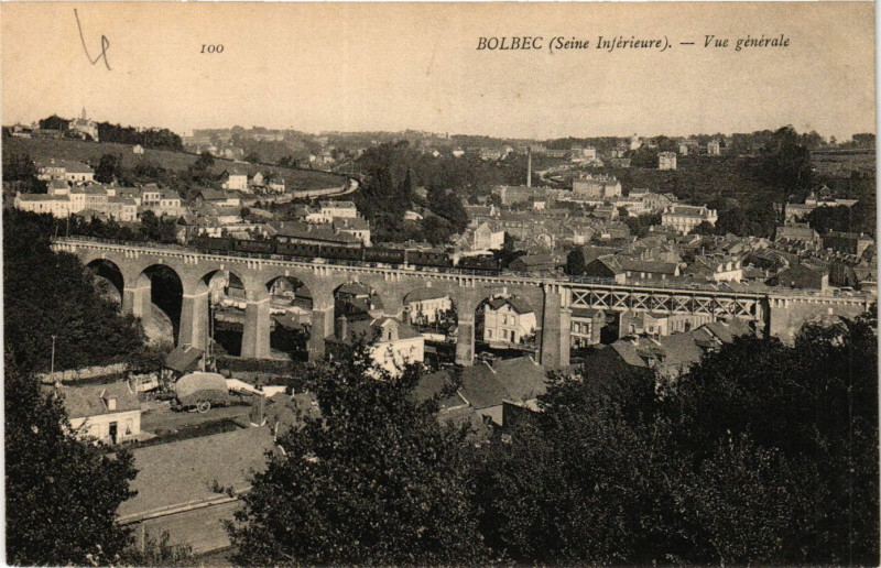 Carte postale ancienne Bolbec Vue générale à Bolbec