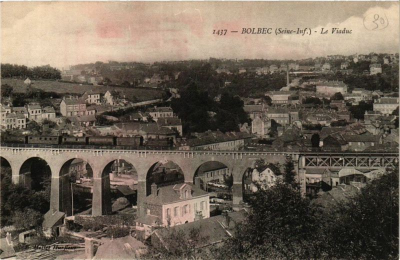 Carte postale ancienne Bolbec Le Viaduc à Bolbec