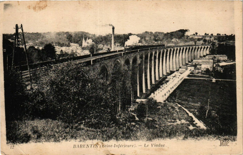Carte postale ancienne Barentin Le Viaduc à Barentin