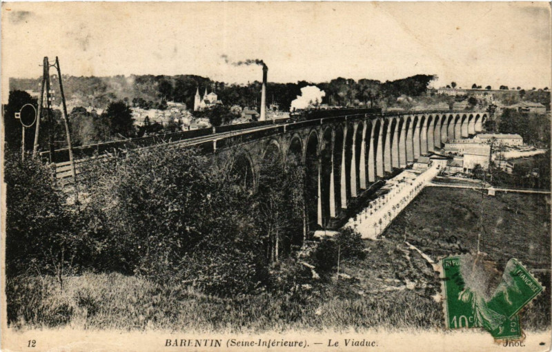 Carte postale ancienne Barentin Le Viaduc à Barentin
