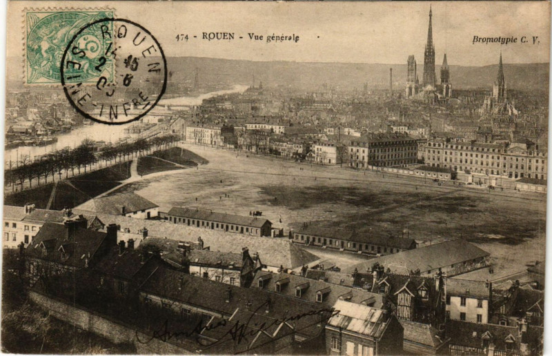 Carte postale ancienne Rouen-Vue générale à Rouen