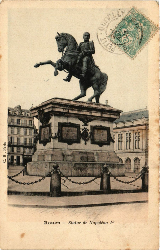Carte postale ancienne Rouen-Statue de Napoleon Ier à Rouen