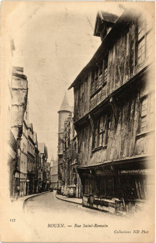 Carte postale ancienne Rouen-Rue Saint-Romain à Rouen