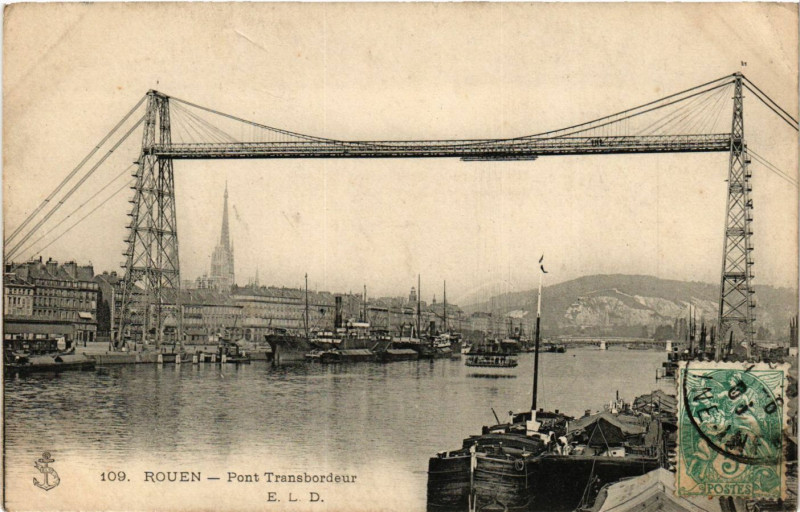 Carte postale ancienne Rouen-Pont Transbordeur à Rouen