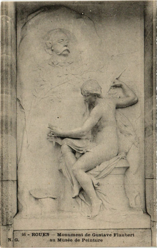 Carte postale ancienne Rouen-Monument de Gustave Flaubert au Musée de Peinture à Rouen