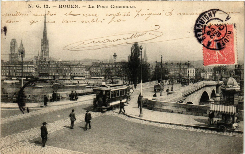Carte postale ancienne Rouen-Le Pont Corneille à Rouen