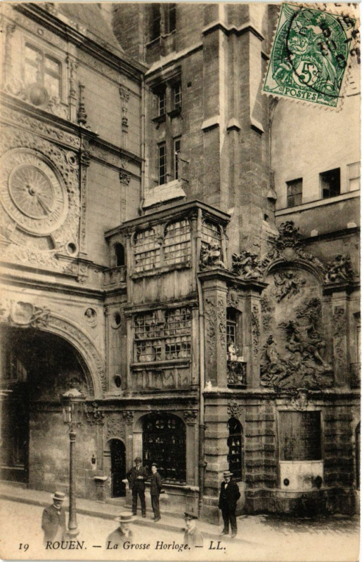 Carte postale ancienne Rouen-La Grosse Horloge à Rouen