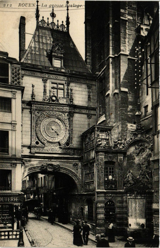 Carte postale ancienne Rouen-La grosse horloge à Rouen