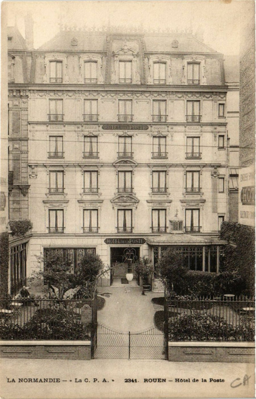 Carte postale ancienne Rouen-Hotel de la Poste à Rouen