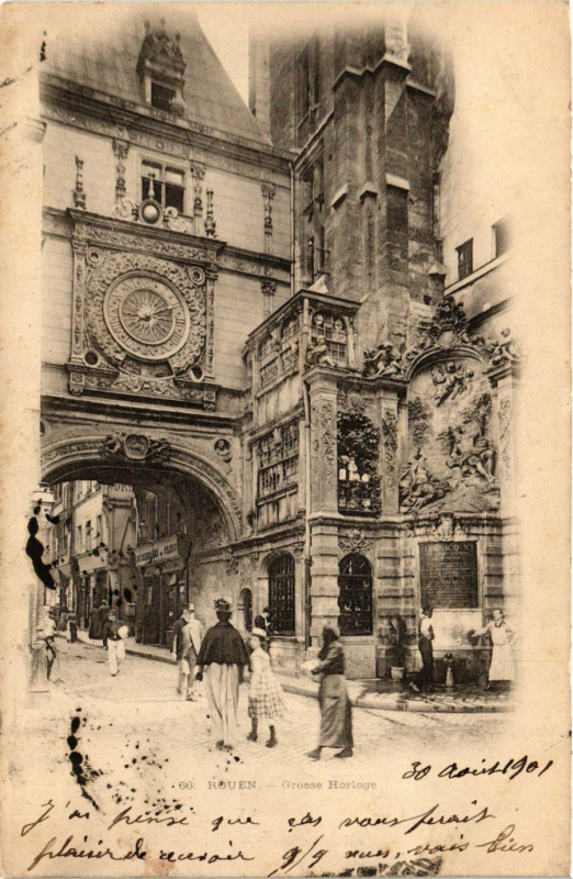 Carte postale ancienne Rouen-Grosse Horloge à Rouen
