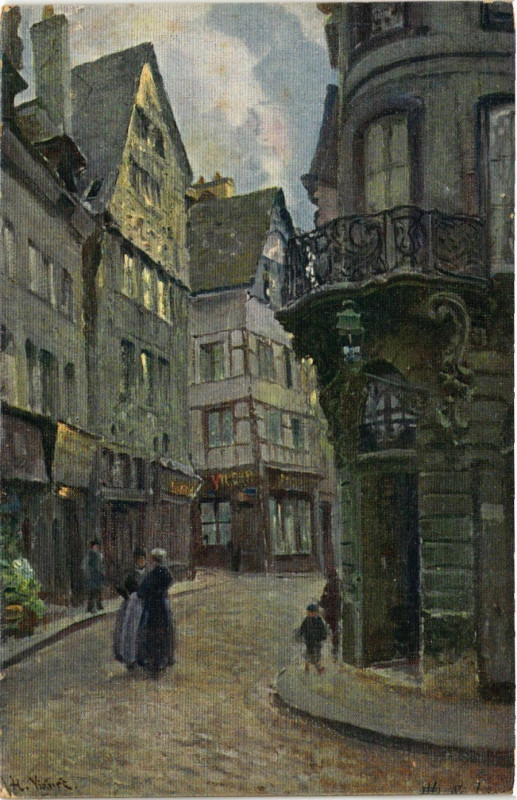 Carte postale ancienne Rouen Pitt.-Rue de la Vicomte à Rouen