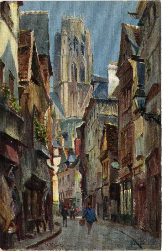 Carte postale ancienne Rouen Pitt.-Rue Damiette à Rouen