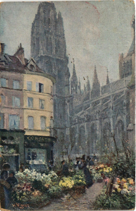 Carte postale ancienne Rouen Pitt.-Marche de la Calende à Rouen