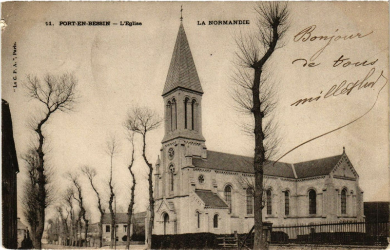 Carte postale ancienne Port-en-Bessin L'Eglise