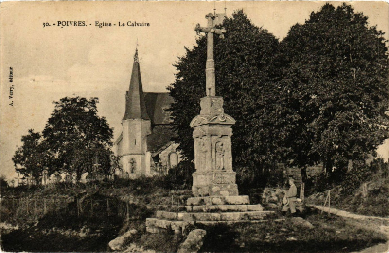 Carte postale ancienne Poivres-Eglise Le Calvaire