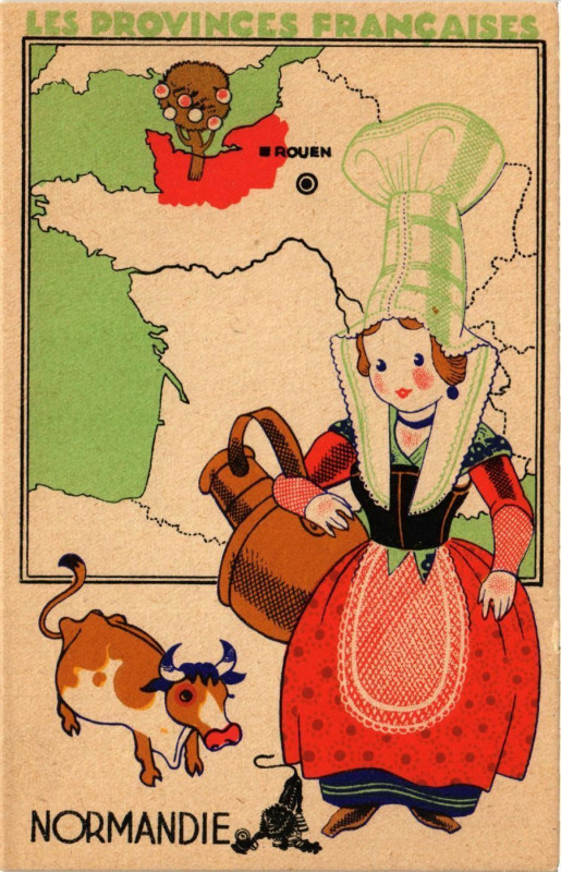 Carte postale ancienne Normandie Les Provinces Francaises
