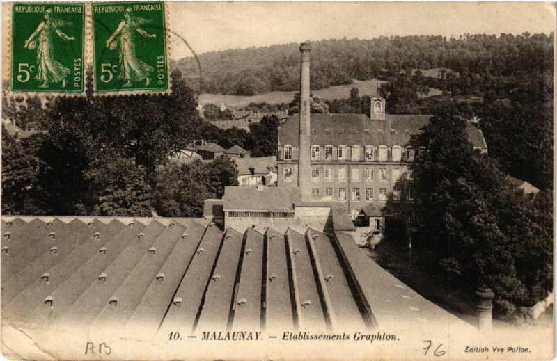 Carte postale ancienne Malaunay-Etablissements Graphton à Malaunay
