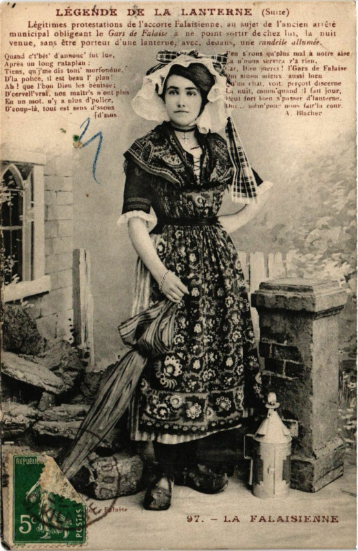 Carte postale ancienne Legende de la Lanterne La Falaisienne