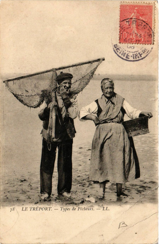 Carte postale ancienne Le Treport-Types de Pecheurs au Tréport
