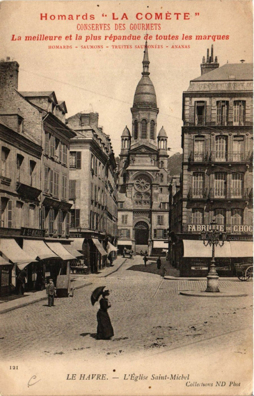 Carte postale ancienne Le Havre-L'Eglise Saint-Michel au Havre