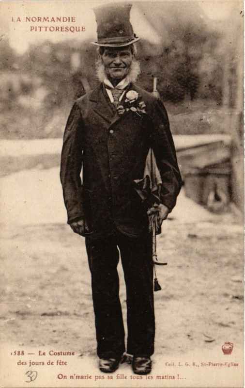 Carte postale ancienne La Normandie Pitt. On n'marie pas sa fille tous les matins