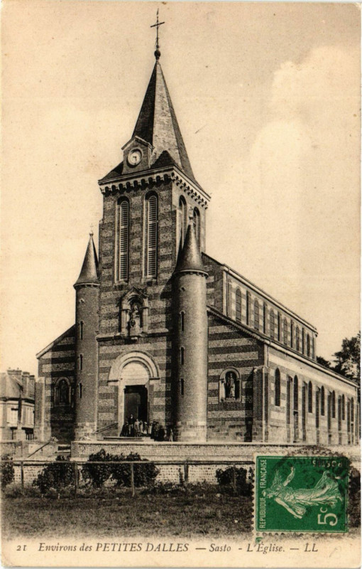 Carte postale ancienne Env. des Petites-Dalles-Sasto L'Eglise