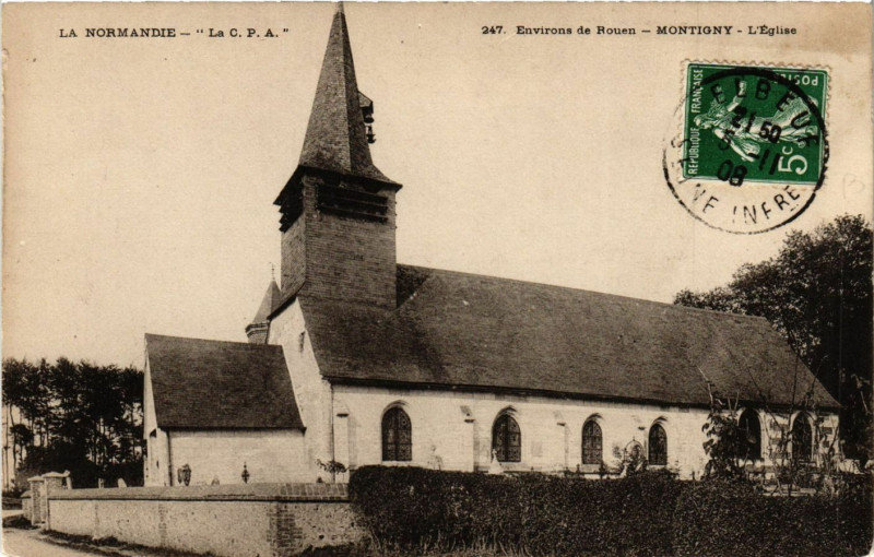 Carte postale ancienne Env. de Rouen-Montigny-L'Eglise à Montigny