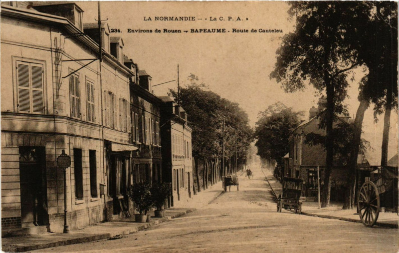 Carte postale ancienne Env. de Rouen-Bapeaume Route de Canteleu à Canteleu