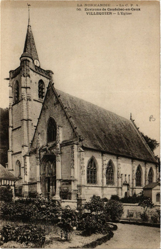 Carte postale ancienne Env. de Caudebec en Caux Villequier-L'Eglise