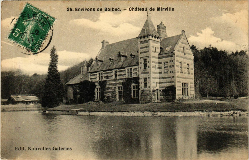 Carte postale ancienne Env. de Bolbec-Chateau de Mirville à Mirville