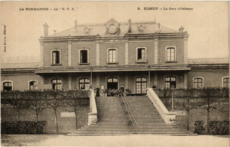 Carte postale ancienne Elbeuf-La Gare d'Orleans à Elbeuf