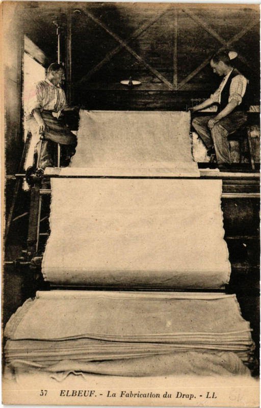Carte postale ancienne Elbeuf-La Fabrication du Drap à Elbeuf