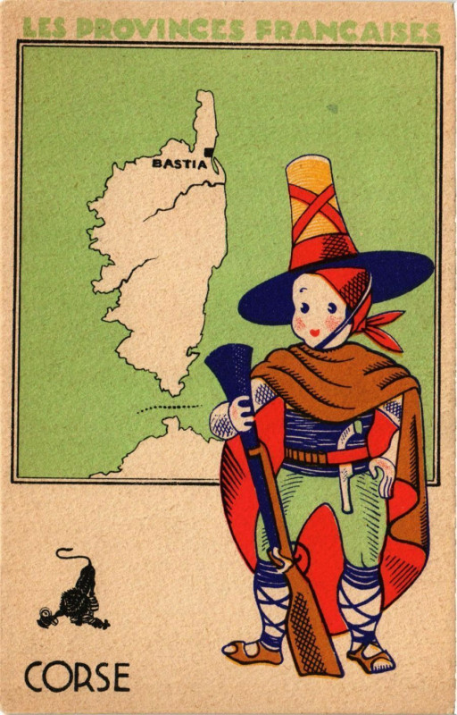 Carte postale ancienne Corse-Les Provences Francaises