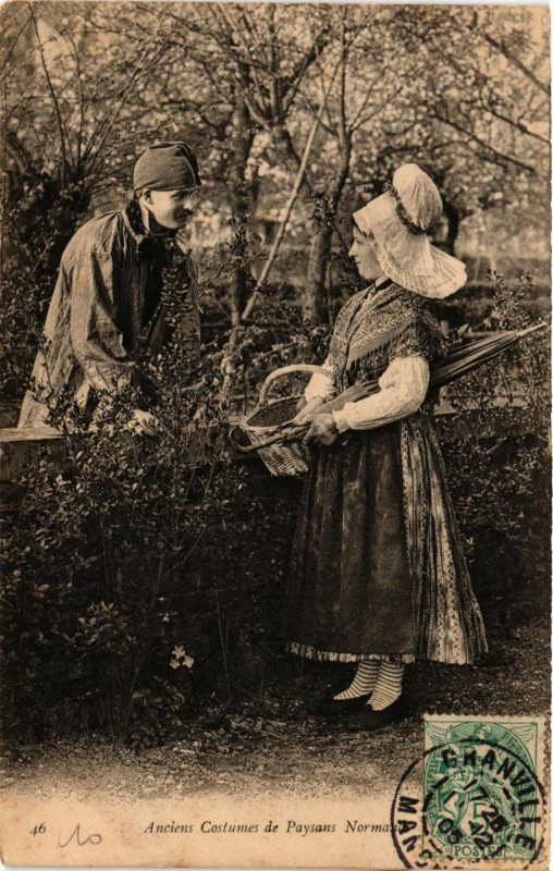 Carte postale ancienne Anciens Costumes de Paysans Normand