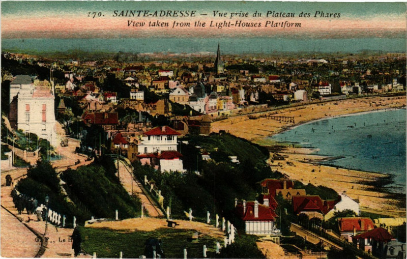 Carte postale ancienne Sainte-Adresse Vue prise du Plateau des Phares à Sainte-Adresse