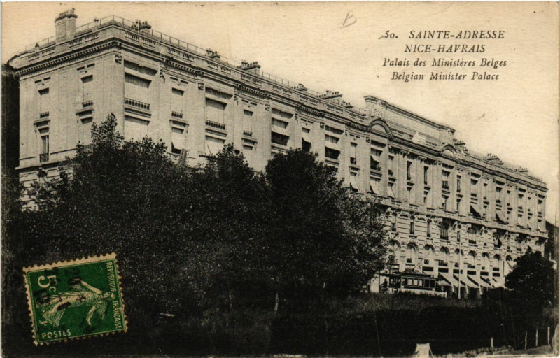 Carte postale ancienne Sainte-Adresse-Nice-Havrais Palais des Ministeres Belges à Sainte-Adresse