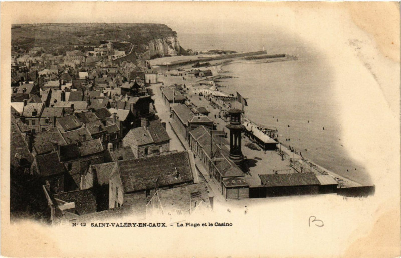 Carte postale ancienne Saint-Valery en Caux-La Plage et le Casino à Ry