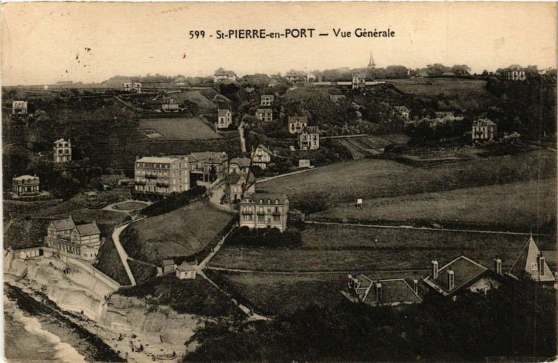 Carte postale ancienne Saint-Pierre-en-Port-Vue générale à Saint-Pierre-en-Port