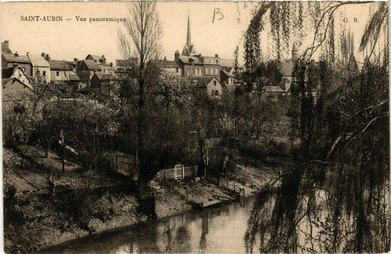 Carte postale ancienne Saint-Aubin Vue panoramique