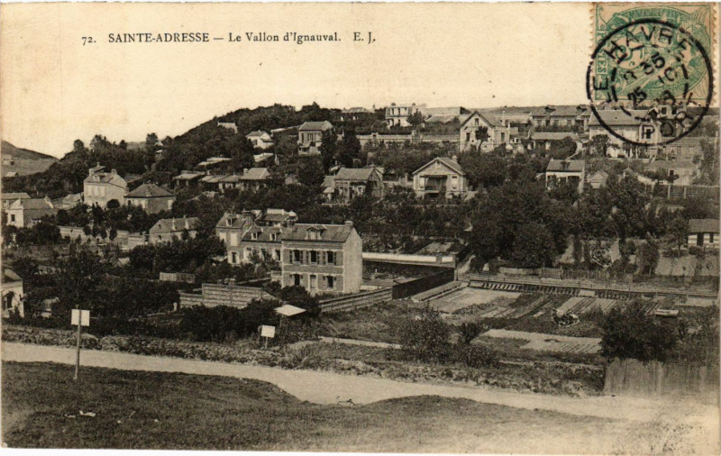 Carte postale ancienne Saint-Adresse-Le Vallon d'Ignauval