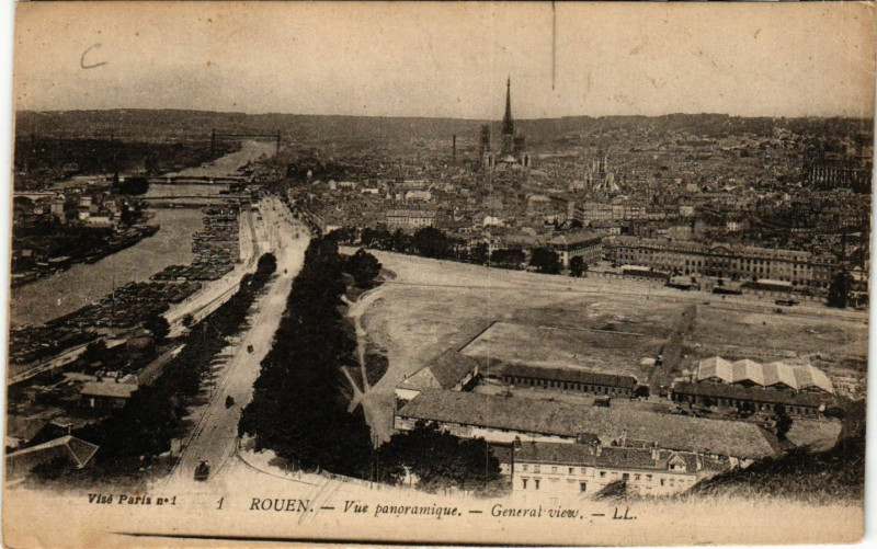 Carte postale ancienne Rouen-Vue panoramique à Rouen