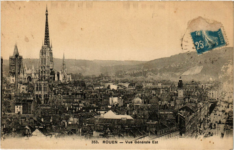 Carte postale ancienne Rouen-Vue générale Est à Rouen