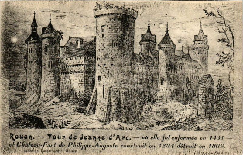 Carte postale ancienne Rouen-Tour de Jeanne d'Arc à Rouen
