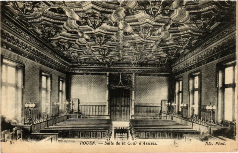 Carte postale ancienne Rouen-Salle de la Cour d'Assises à Rouen