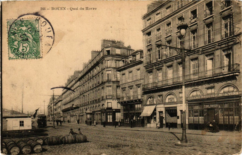 Carte postale ancienne Rouen-Quai du Havre à Rouen
