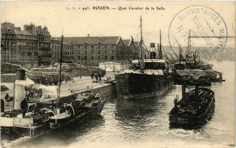 Carte postale ancienne Rouen-Quai Cavelier de la Salle à Rouen