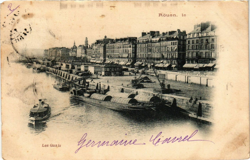 Carte postale ancienne Rouen-Les Quais à Rouen