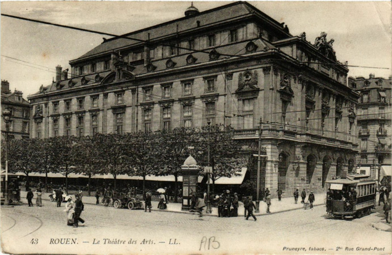 Carte postale ancienne Rouen-Le Theatre des Arts à Rouen