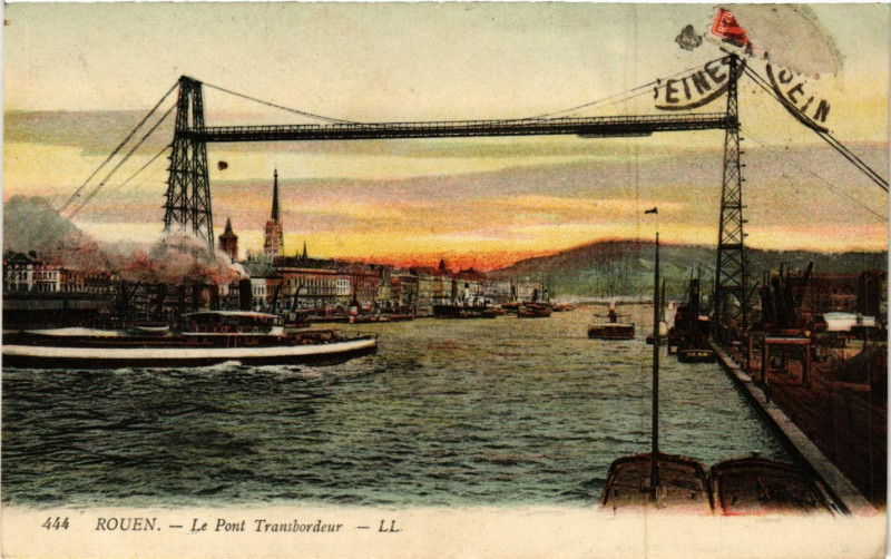 Carte postale ancienne Rouen-Le Pont Transbordeur à Rouen