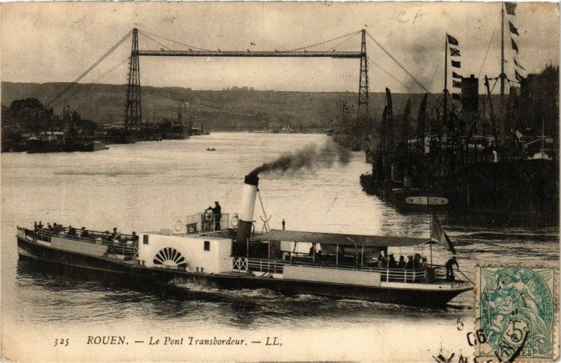 Carte postale ancienne Rouen-Le Pont Transbordeur à Rouen